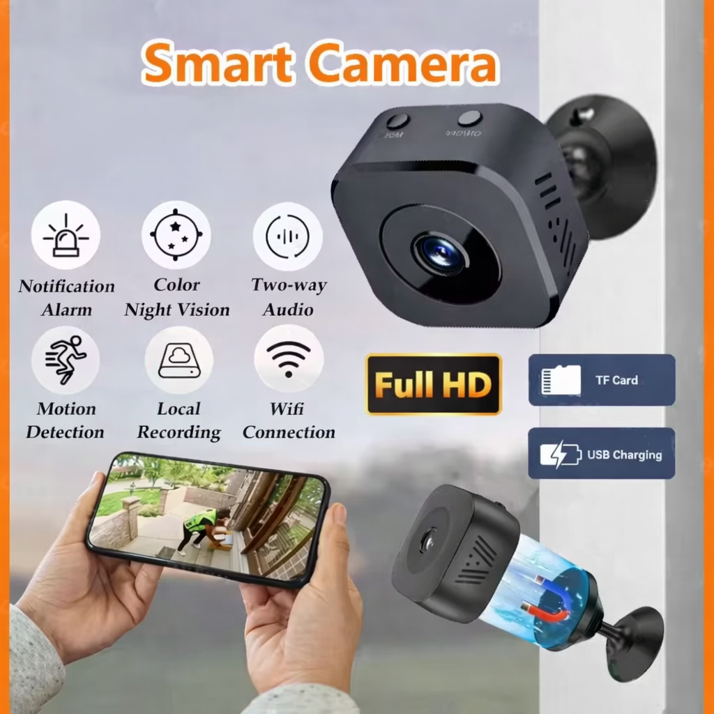 Mini Security Camera Pro 4K Fullhd Wifi Surveillance with 2 Way Audio Motion Detection Infrared Night Vision Security Cam