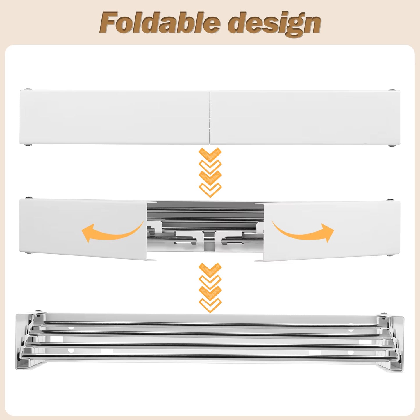 Folding Clothes Hanger Stainless Steel Laundry Drying Rack Wall Mount Travel Indoor Balcony Towel Bar Collapsible Drying Rack