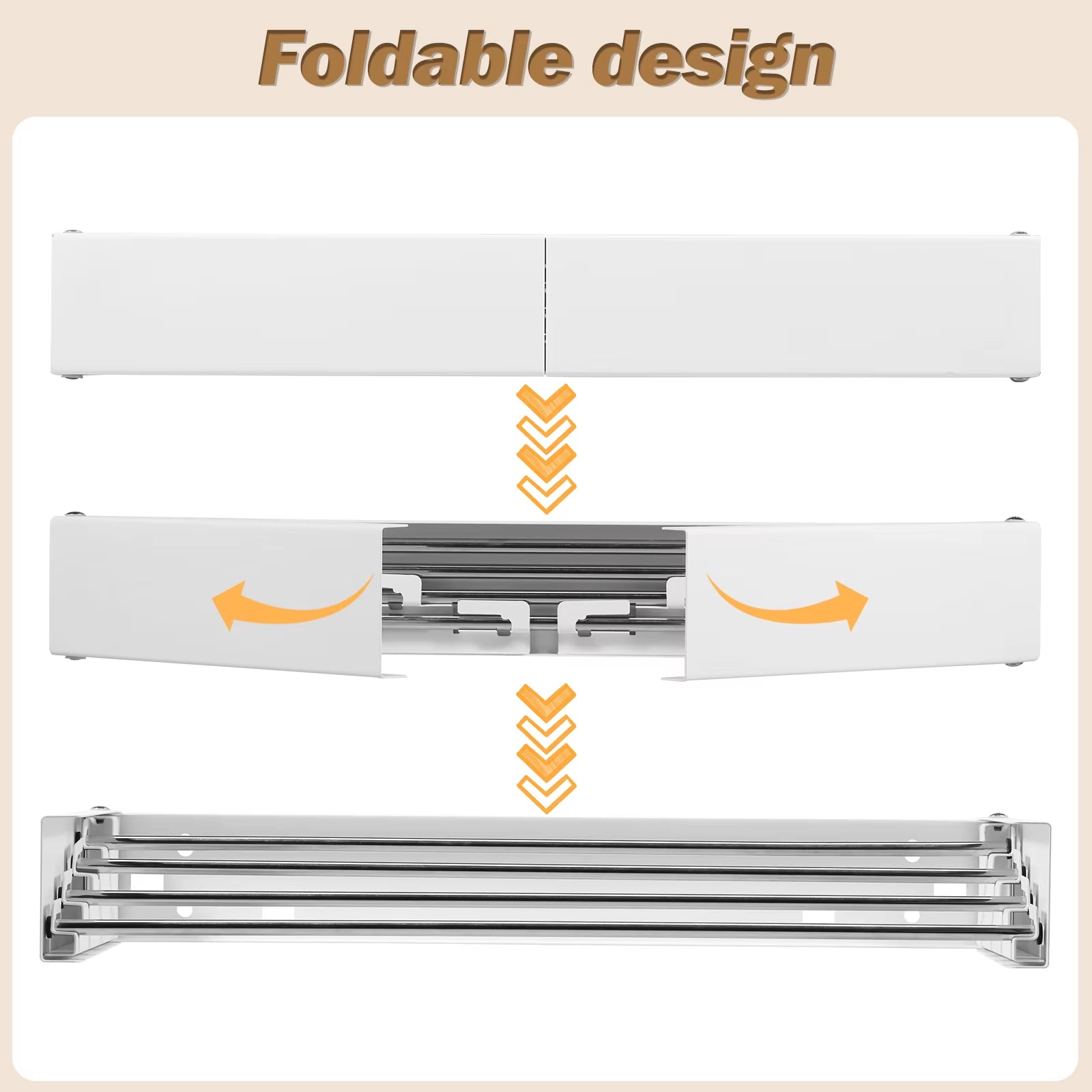 Folding Clothes Hanger Stainless Steel Laundry Drying Rack Wall Mount Travel Indoor Balcony Towel Bar Collapsible Drying Rack